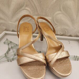 Naturalizer Gold Strappy Sandals